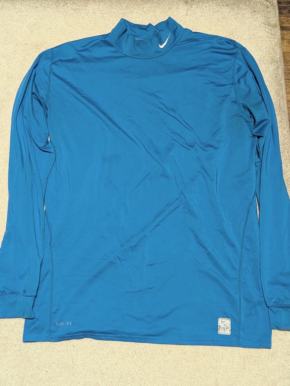 Nike Pro Combat Dri-fit Long Sleeve Shirt Blue Size XXL Mens
